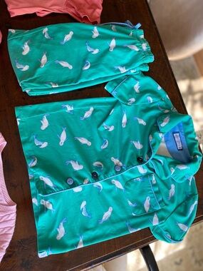 SweetHoney Teal Narwhal Pajama Set